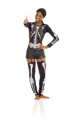 Fototapeta premium Model isolated thumbs up success