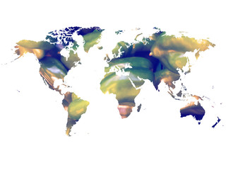 Mapa świata zielona papryka (zielona papryka mapy świata) - 84107245