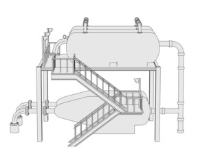 cartoon image of alkylation unit