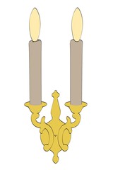 2d illustration of candles in candlestick