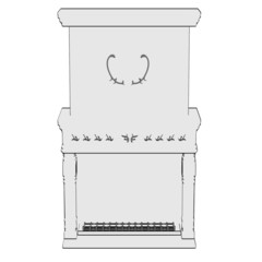 2d illustration of fire place