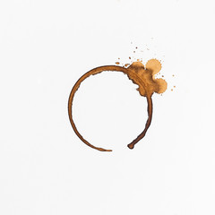 Coffee cup rings isolated on a white background.