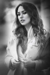 Naklejka premium Portrait of beautiful female model 