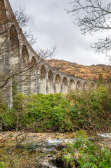 Curving Train Viaduct in the Scottish Highlands