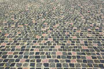 Fototapeta premium Cobblestone paved road texture
