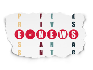 Fototapeta premium News concept: word E-news in solving Crossword Puzzle