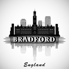 Obraz premium Modern Bradford City Skyline Design. England