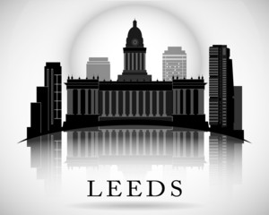 Modern Leeds City Skyline Design. England