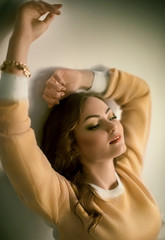 Fototapeta premium Portrait of beautiful female model 