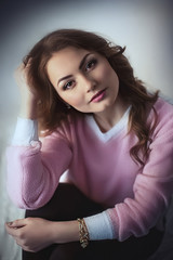 Portrait of beautiful female model 