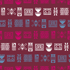 Seamless background with American Indians relics dingbats