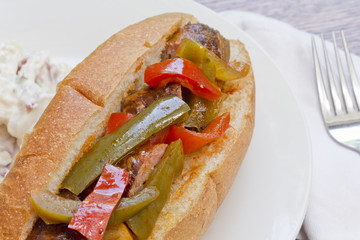 Sausage Onion Peppers Bun