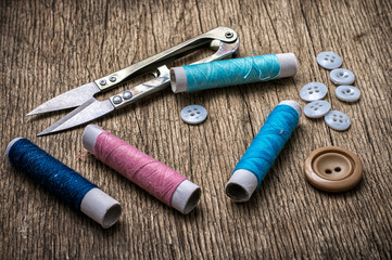 Fototapeta na wymiar sewing tools