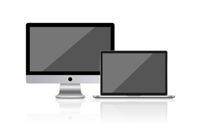Laptop and Monitor Vector
