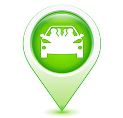 covoiturage sur marqueur géolocalisation vert