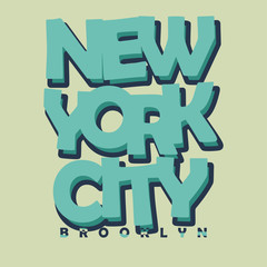 New York City Typography T-shirt Printing Design - vector