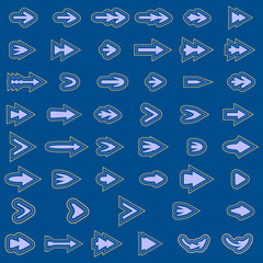 Arrows  silhouette icon set.    Editable and design suitable