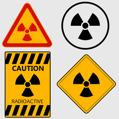 Obraz premium Radioactivity sign set - vector