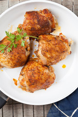 Roasted chicken legs.