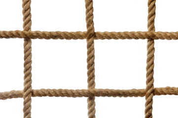 The grid cells of thick rope as background