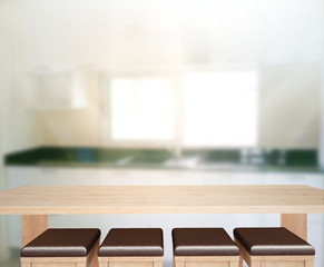 Table Top And Blur Interior Background