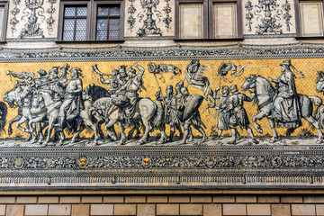 Furstenzug (Procession of Princes) - mural on wall. Dresden © dbrnjhrj