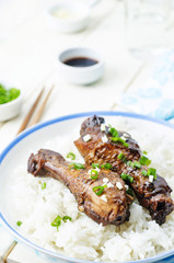 soy balsamic garlic chicken legs