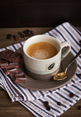 Cup of  hot espresso coffee