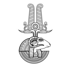 Vector God of ancient Egypt. Khnum