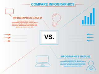 Modern blue and orange compare infographics