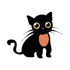 Illustration of cute black cat