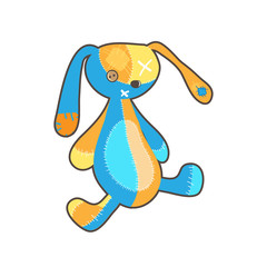 Illustration of flat rabbit toy