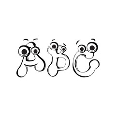 Illustration of funny doodle abc letters
