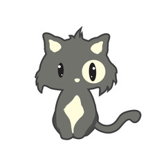 Illustration of funny flat cat