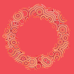 Retro vintage disco techno circles decorative frame