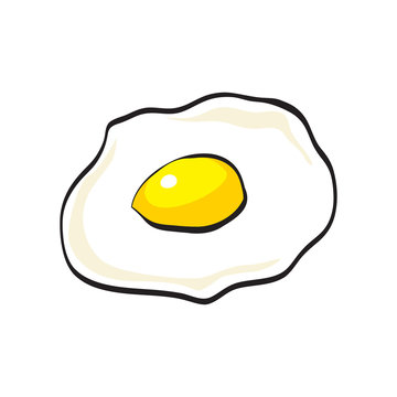 Flat design of doodle scrambled egg