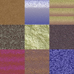 Set of glazed bumps seamless generated textures