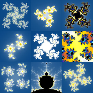 Set of fractal floral patterns