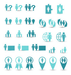 Fototapeta na wymiar Set business icons, management and human resources