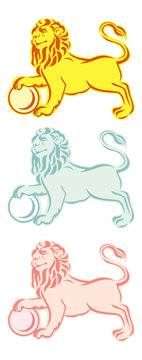 Lions isolated on a white background