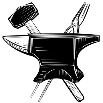 recommend clip art: Blacksmith anvil on white background