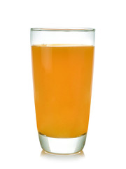 Glass of  orange juice  on white background
