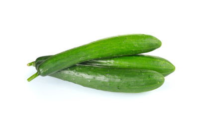 Fresh cucumber on white background