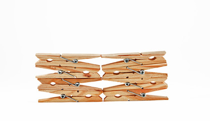 Wooden clothes pegs