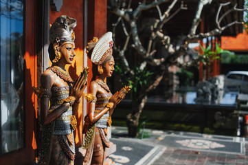 Hindu women statue outdoors