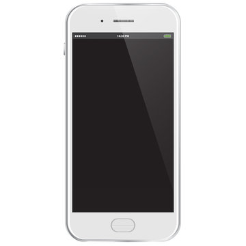 Realistic Vector Mobile Phone - White