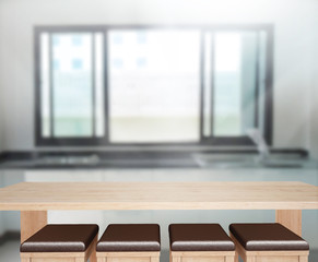 Table Top And Blur Interior Background