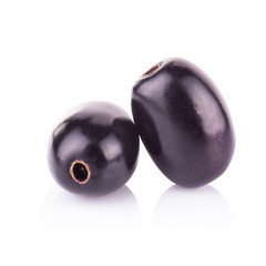 Jambolan plum or Java plum on white background