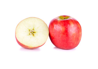 A ripe apple on white background.