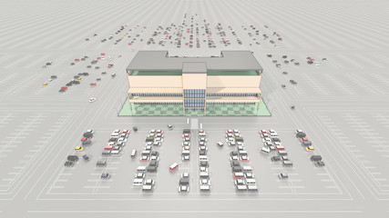 大駐車場完備のショッピングセンター